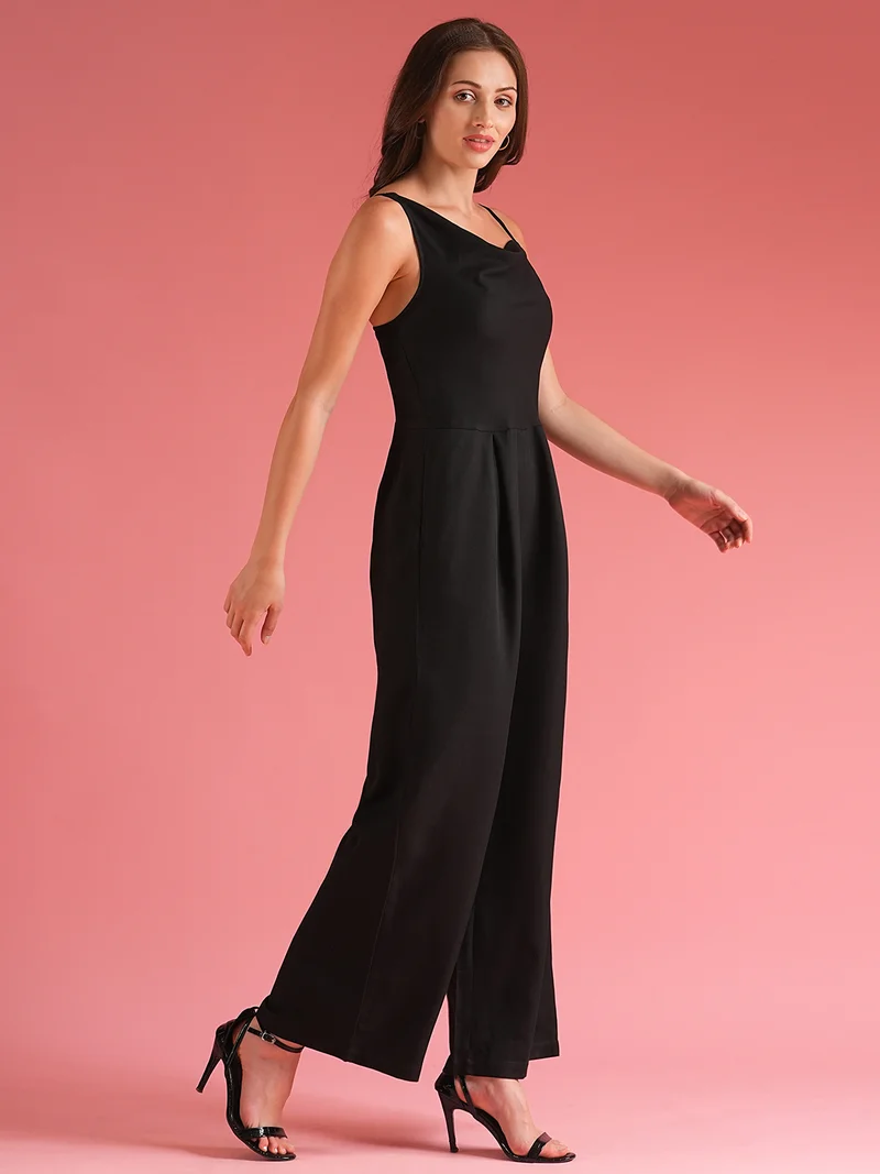 globus Black Globus Women Black Cowl Neck Party Jumpsuit for Women | Best Price UAE